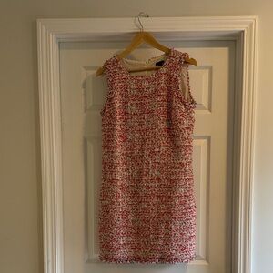 Ann Taylor Pink and White Tweed Mini Dress